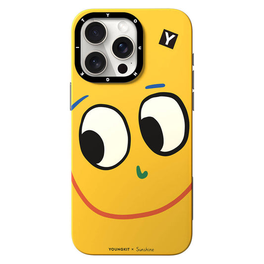 Apple iPhone 14 Pro Kılıf M-safe Şarj Özellikli Sunshine Tasarımlı Youngkit Daily Happy Serisi Kapak Sarı