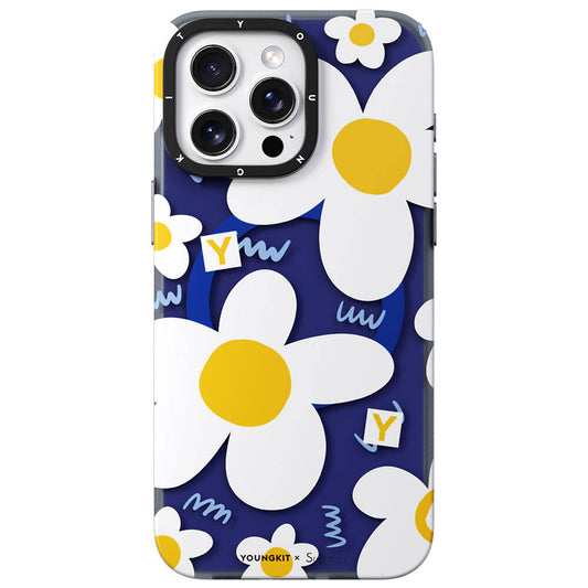 Apple iPhone 14 Pro Kılıf M-safe Şarj Özellikli Sunshine Tasarımlı Youngkit Spring Breeze Serisi Kapak Beyaz