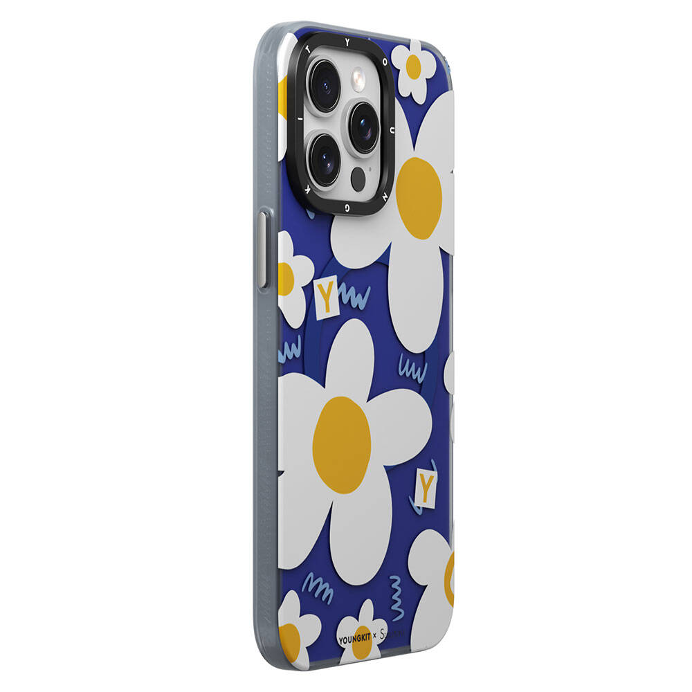 Apple iPhone 14 Pro Kılıf M-safe Şarj Özellikli Sunshine Tasarımlı Youngkit Spring Breeze Serisi Kapak Beyaz
