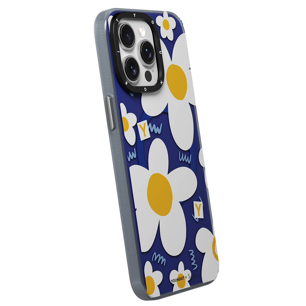 Apple iPhone 14 Pro Kılıf M-safe Şarj Özellikli Sunshine Tasarımlı Youngkit Spring Breeze Serisi Kapak Beyaz