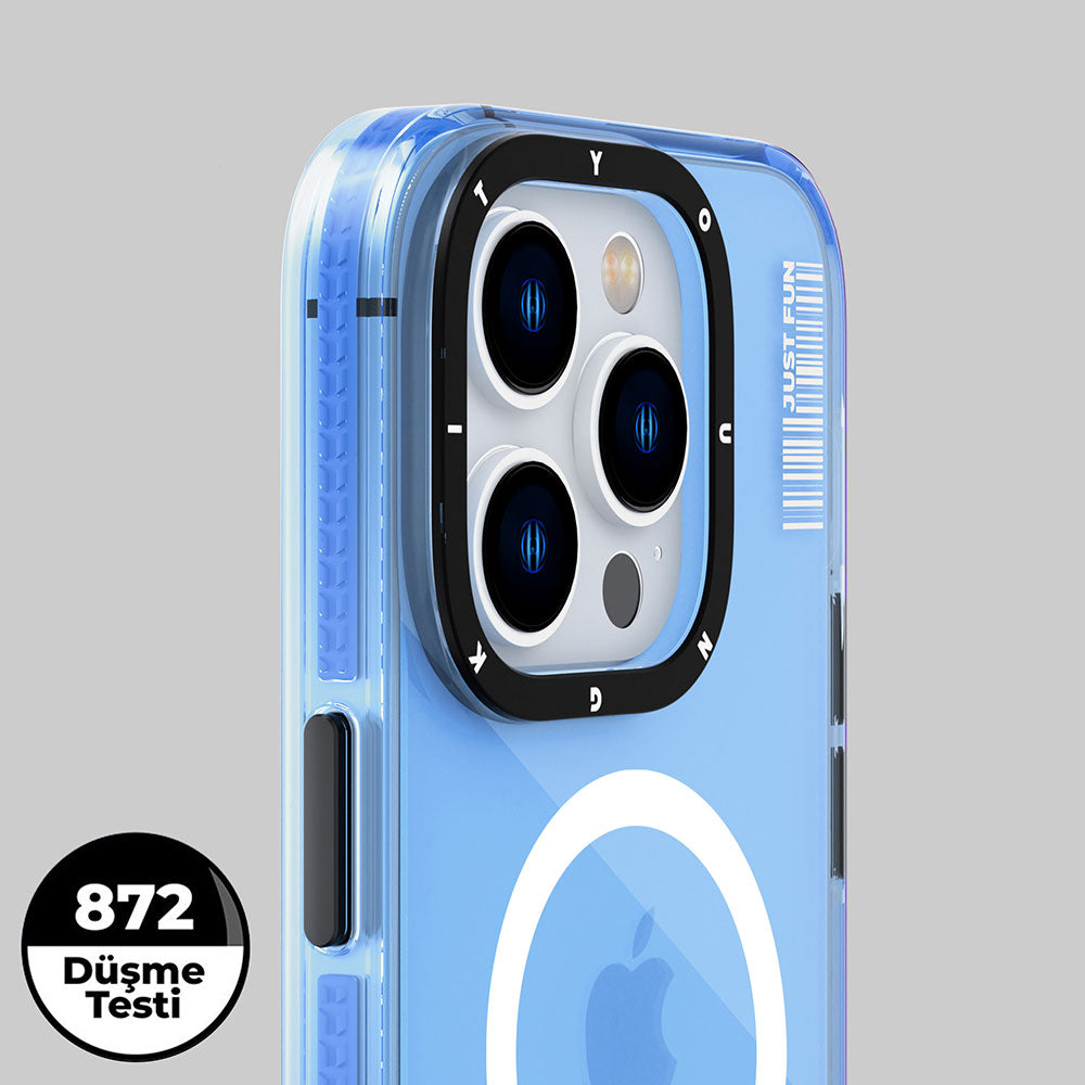 Apple iPhone 14 Pro Kılıf M-safe Şarj Özellikli YoungKit Crystal Color Serisi Kapak Yeşil