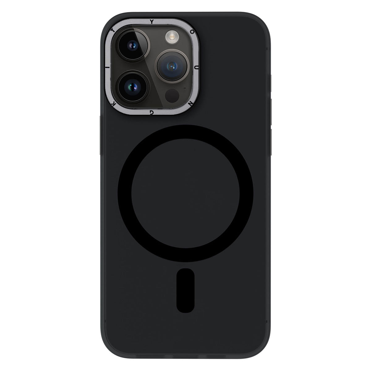 Apple iPhone 14 Pro Kılıf M-safe Şarj Özellikli Youngkit Hidden Sand Serisi Kapak Siyah