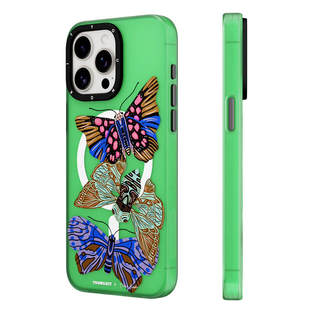 Apple iPhone 14 Pro Kılıf M-safe Şarj Özellikli YoungKit Huagu Serisi Kapak Pembe