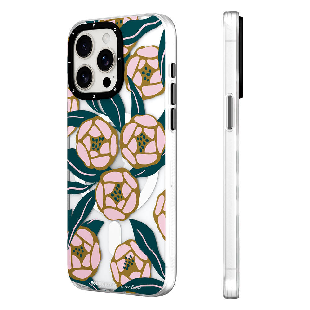 Apple iPhone 14 Pro Kılıf M-safe Şarj Özellikli YoungKit Huagu Serisi Kapak Pembe