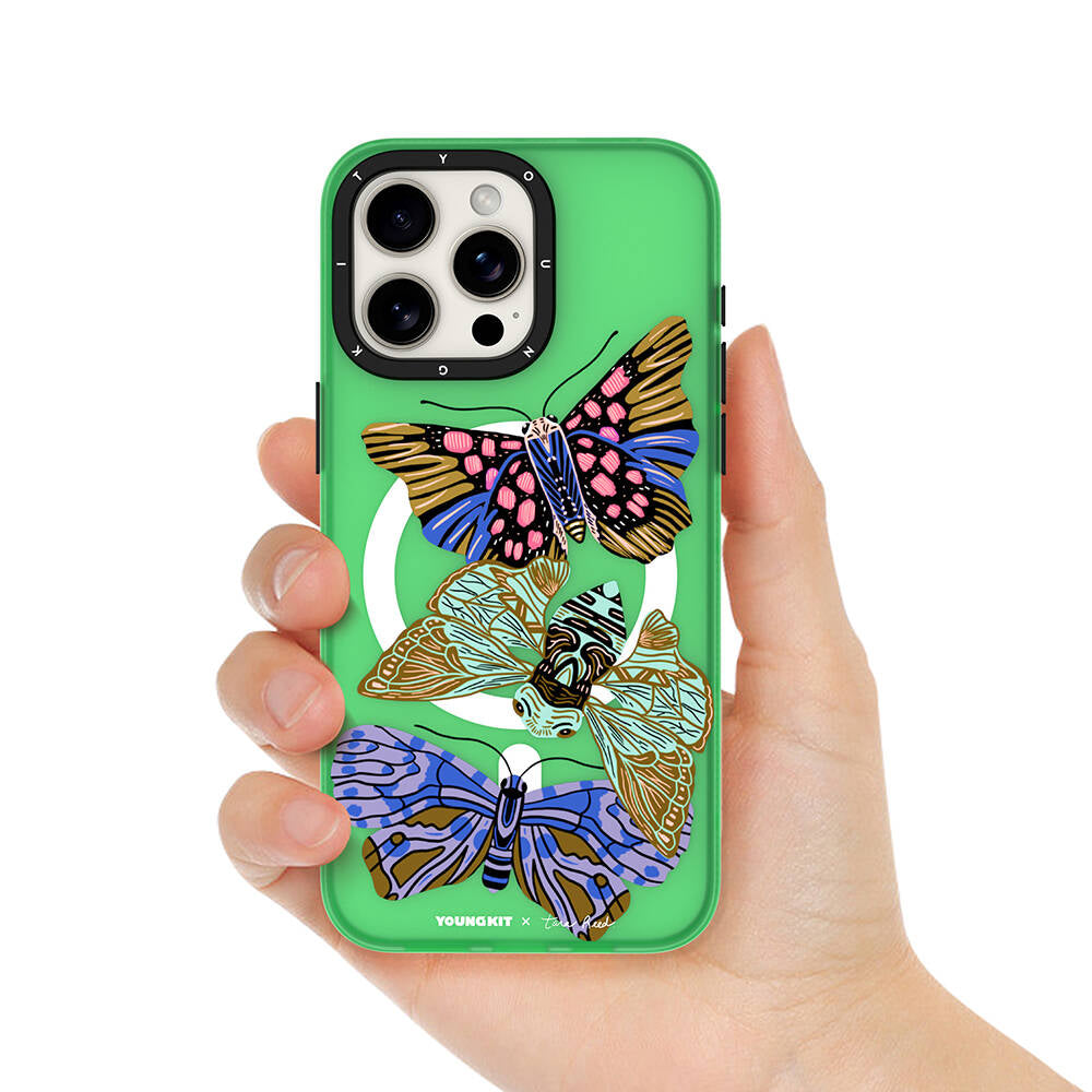 Apple iPhone 14 Pro Kılıf M-safe Şarj Özellikli YoungKit Huagu Serisi Kapak Pembe