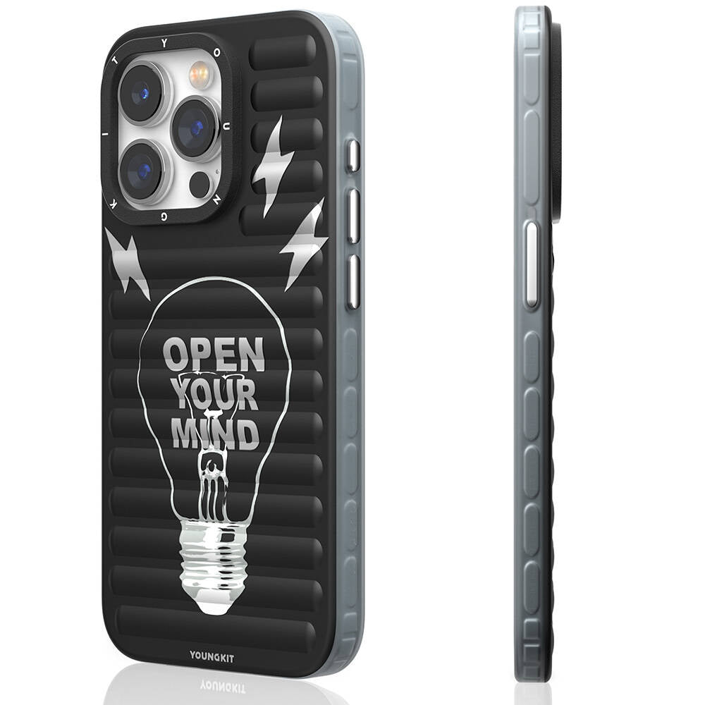 Apple iPhone 14 Pro Kılıf M-safe Şarj Özellikli Youngkit Open Mind Serisi Kapak Siyah