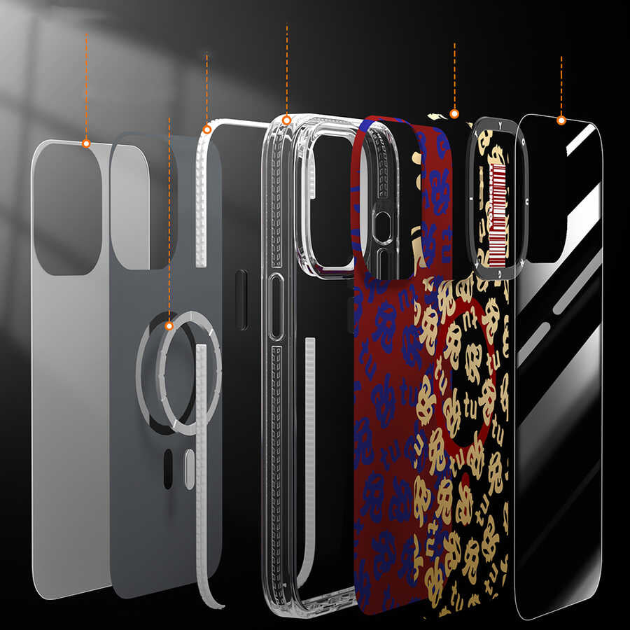 Apple iPhone 14 Pro Kılıf M-safe Şarj Özellikli Youngkit Play Rabbit Serisi Kapak Kırmızı