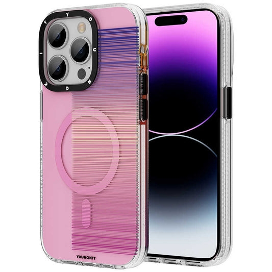Apple iPhone 14 Pro Kılıf M-safe Şarj Özellikli Youngkit Pure Serisi Kapak Gri