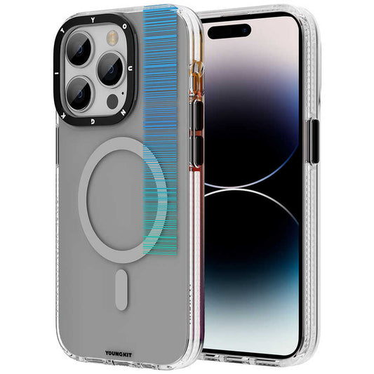 Apple iPhone 14 Pro Kılıf M-safe Şarj Özellikli Youngkit Pure Serisi Kapak Gri