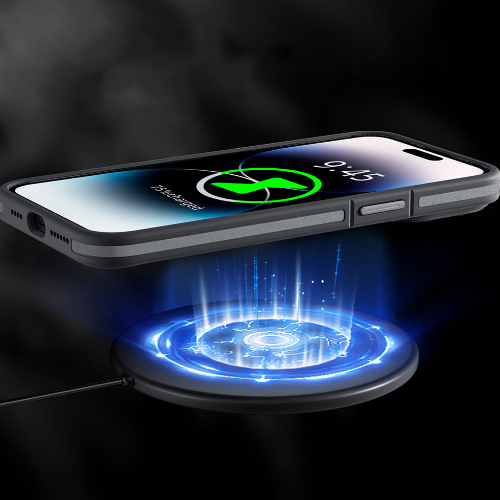 Apple iPhone 14 Pro Kılıf M-safe Şarj Özellikli Youngkit Rock Sand Serisi Kapak Gri