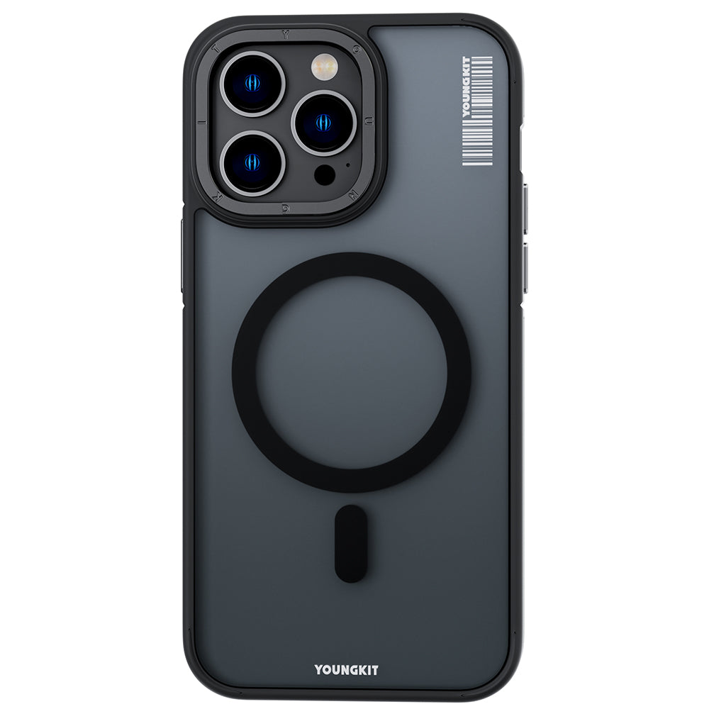 Apple iPhone 14 Pro Kılıf M-safe Şarj Özellikli Youngkit Rock Sand Serisi Kapak Derin Mor