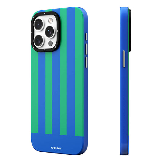 Apple iPhone 14 Pro Kılıf M-safe Şarj Özellikli Youngkit Striped Piano Keys Serisi Kapak Mavi