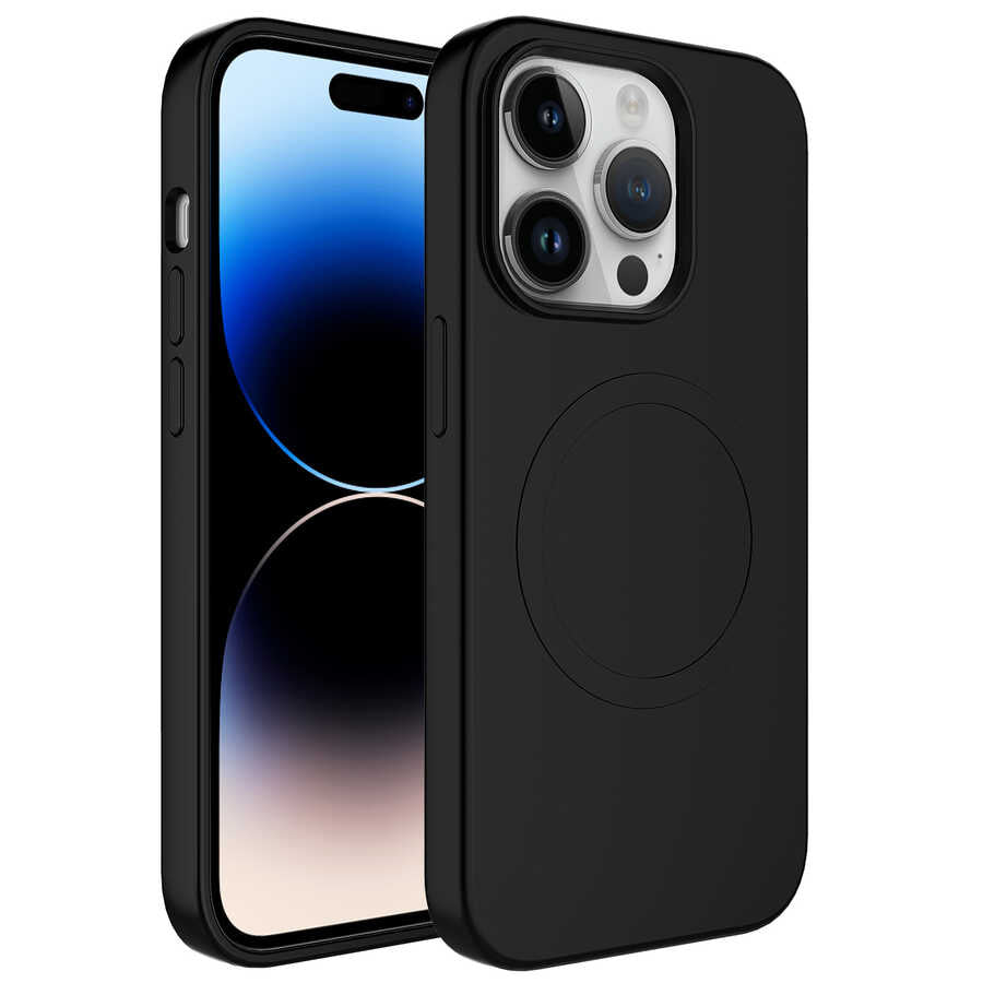 Apple iPhone 14 Pro Kılıf M-safe Wireless Şarj Özellikli Pastel Renk Silikon Zore Plas Kapak