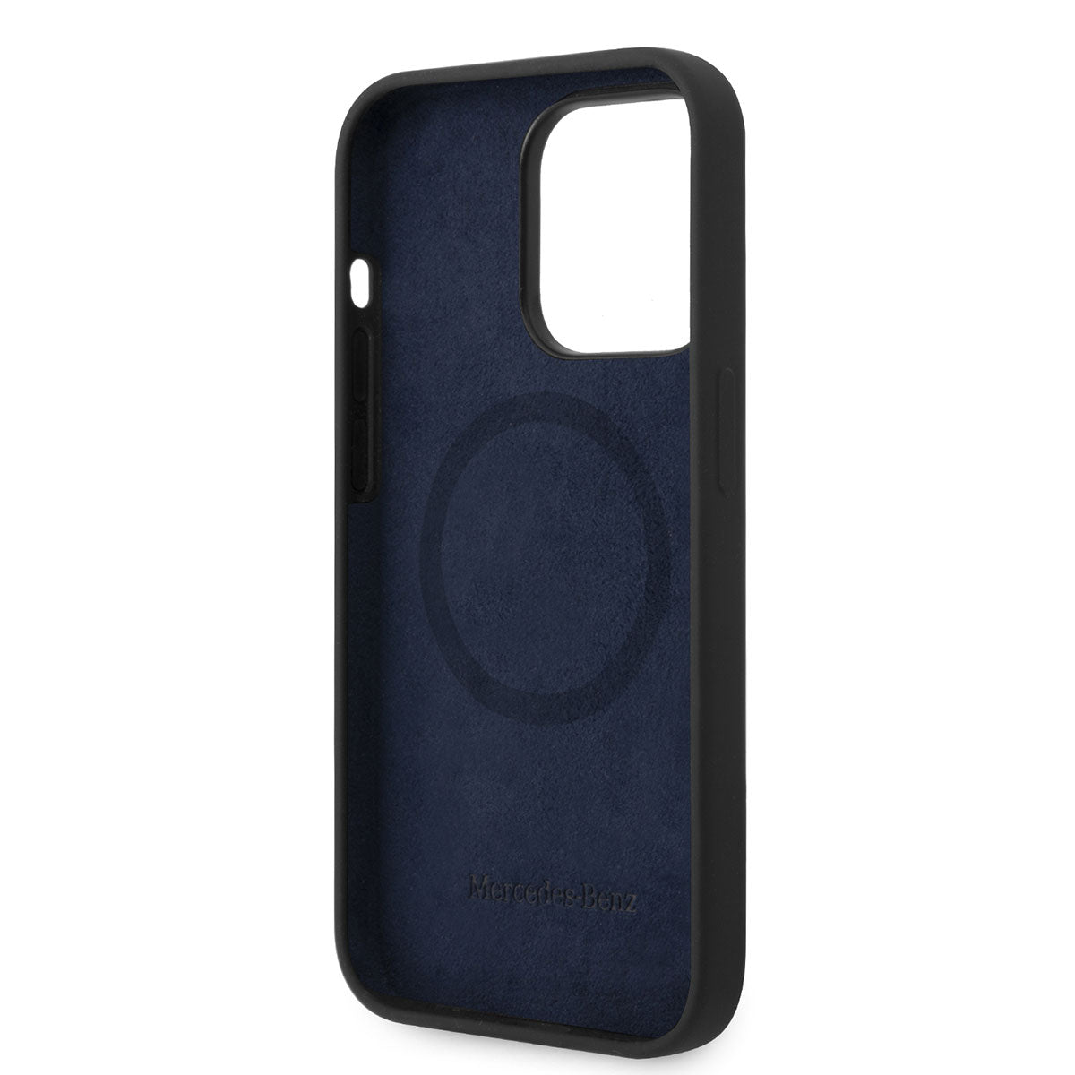 Apple iPhone 14 Pro Kılıf Mercedes Benz M-safe Şarj Özellikli Yıldızlı Dizayn Silikon Kapak Siyah