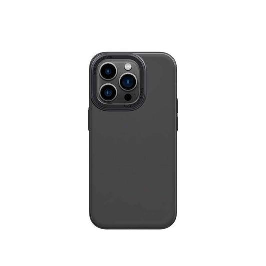 Apple iPhone 14 Pro Kılıf Metal Kamera Çerçeveli Recci Glaze Serisi Kapak Siyah
