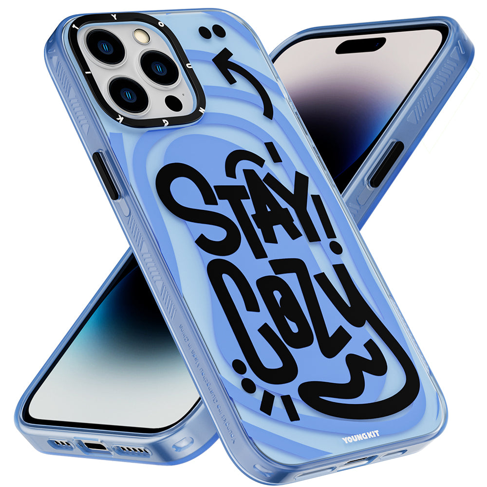 Apple iPhone 14 Pro Kılıf Mutlu Mod Figürlü YoungKit Happy Mood Serisi Kapak Kırmızı