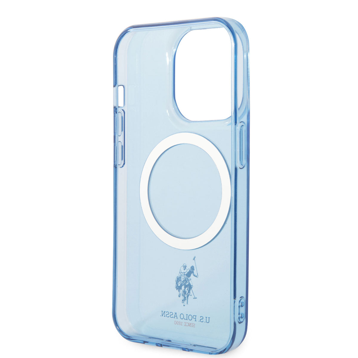 Apple iPhone 14 Pro Kılıf U.S. POLO ASSN. M-safe Şarj Özellikli Transparan Tasarım Kapak Pembe