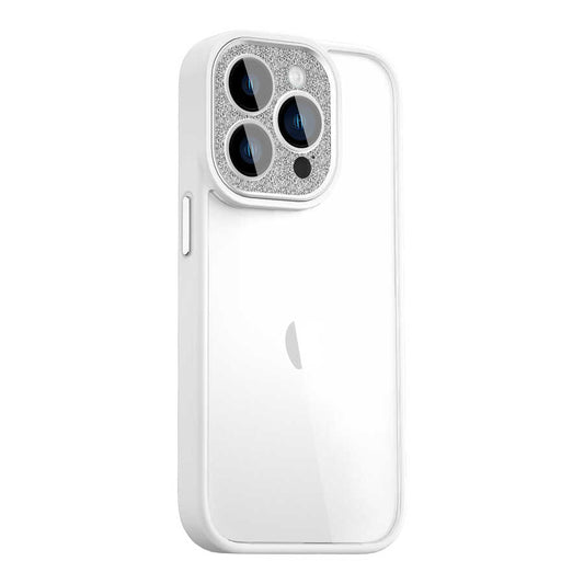 Apple iPhone 14 Pro Kılıf Wiwu GCC-105 Lens Korumalı Renkli Kenar Arkası Şeffaf Multicolor Kapak Beyaz