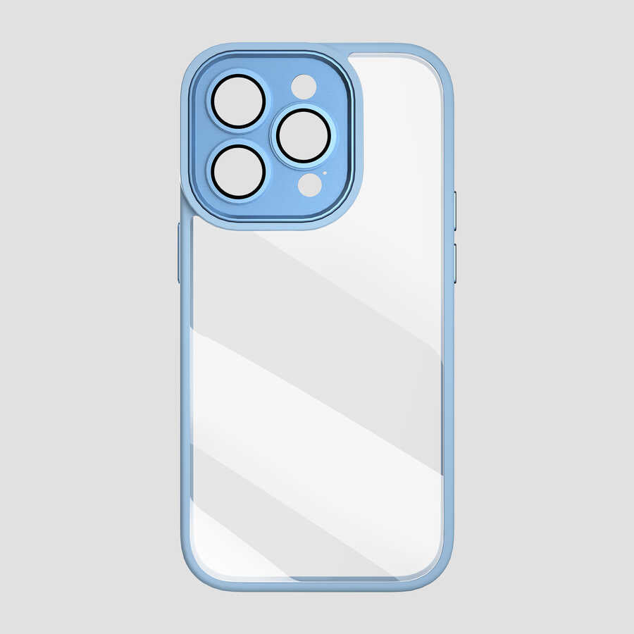 Apple iPhone 14 Pro Kılıf Wiwu VCC-104 Lens Korumalı Renkli Kenar Arkası Şeffaf Vivid Clear Kapak Beyaz