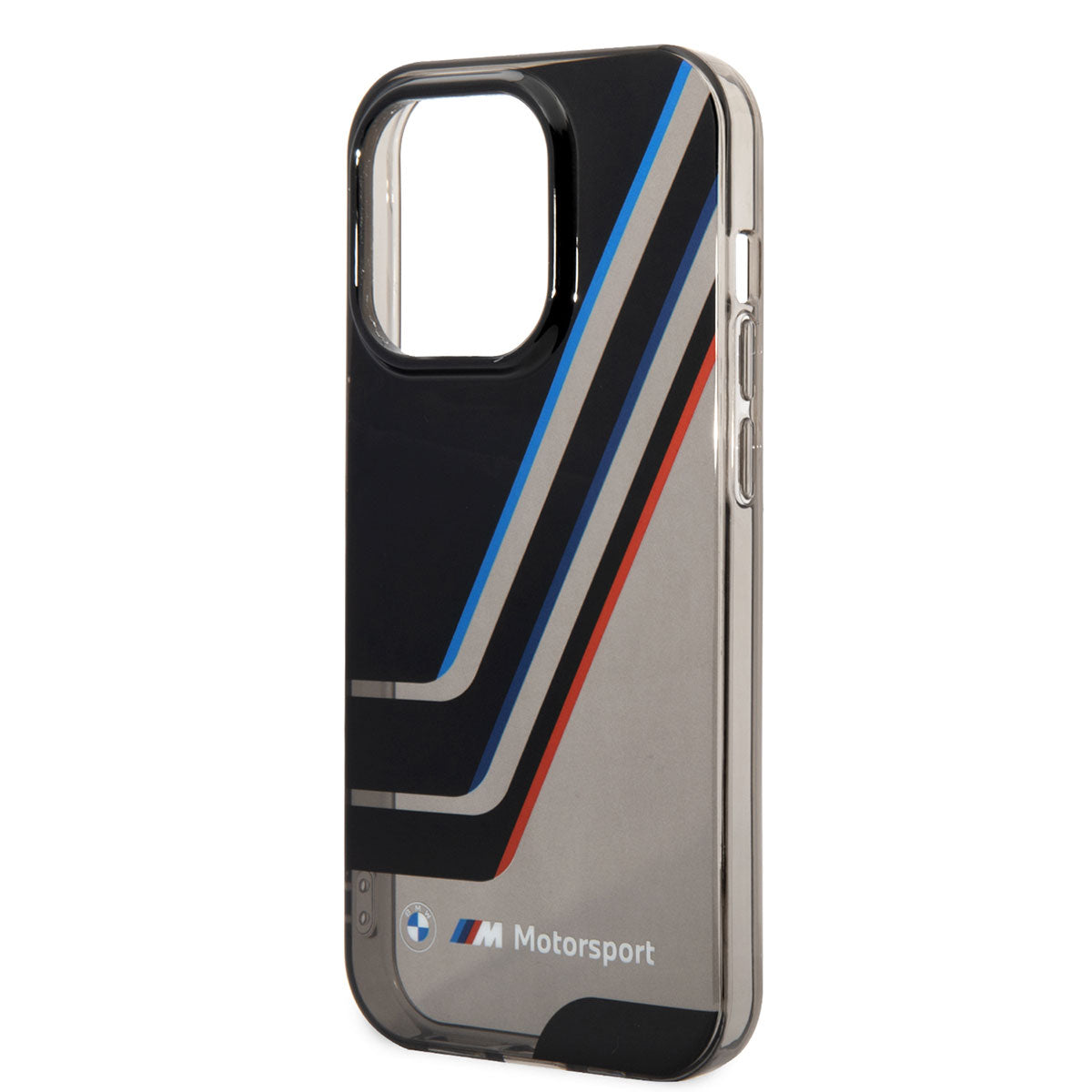 Apple iPhone 14 Pro Max Kılıf BMW Orjinal Lisanslı Yarı Transparan Çizgili Dizayn Kapak Siyah
