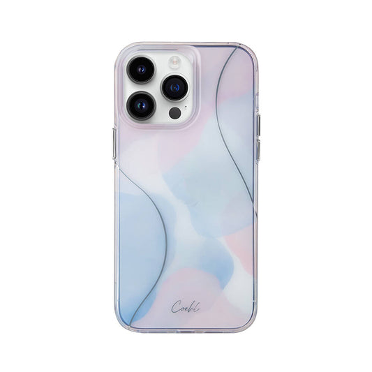 Apple iPhone 14 Pro Max Kılıf Dalgalı Çizgi Desenli Coehl Palette Kapak Mavi