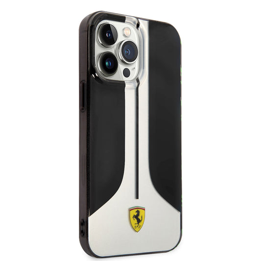 Apple iPhone 14 Pro Max Kılıf Ferrari Orjinal Lisanslı 296 Çizgili Dizayn Kapak Siyah