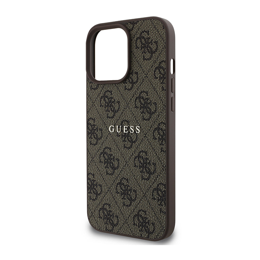 Apple iPhone 14 Pro Max Kılıf Guess Orjinal Lisanslı M-safe Şarj Özellikli 4G Desen Yazı Logolu Kapak Siyah
