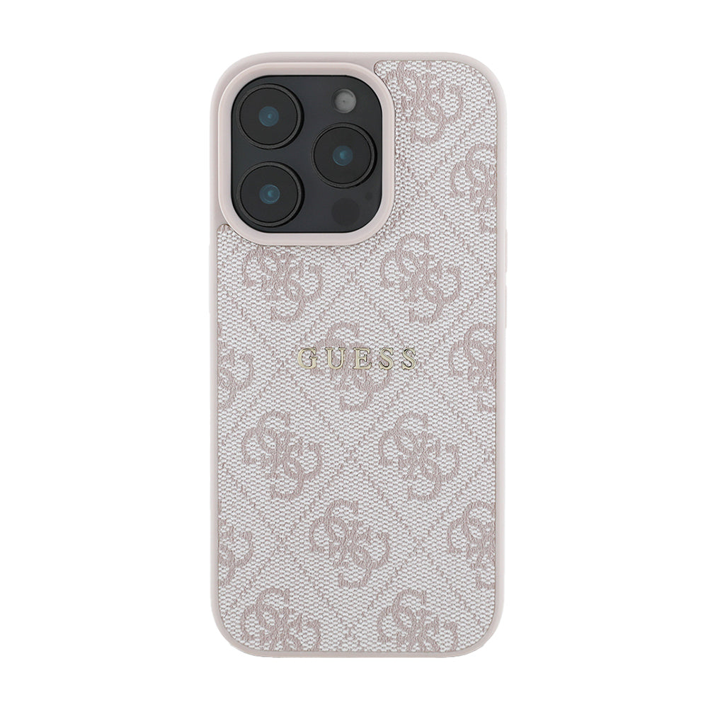 Apple iPhone 14 Pro Max Kılıf Guess Orjinal Lisanslı M-safe Şarj Özellikli 4G Desen Yazı Logolu Kapak Siyah