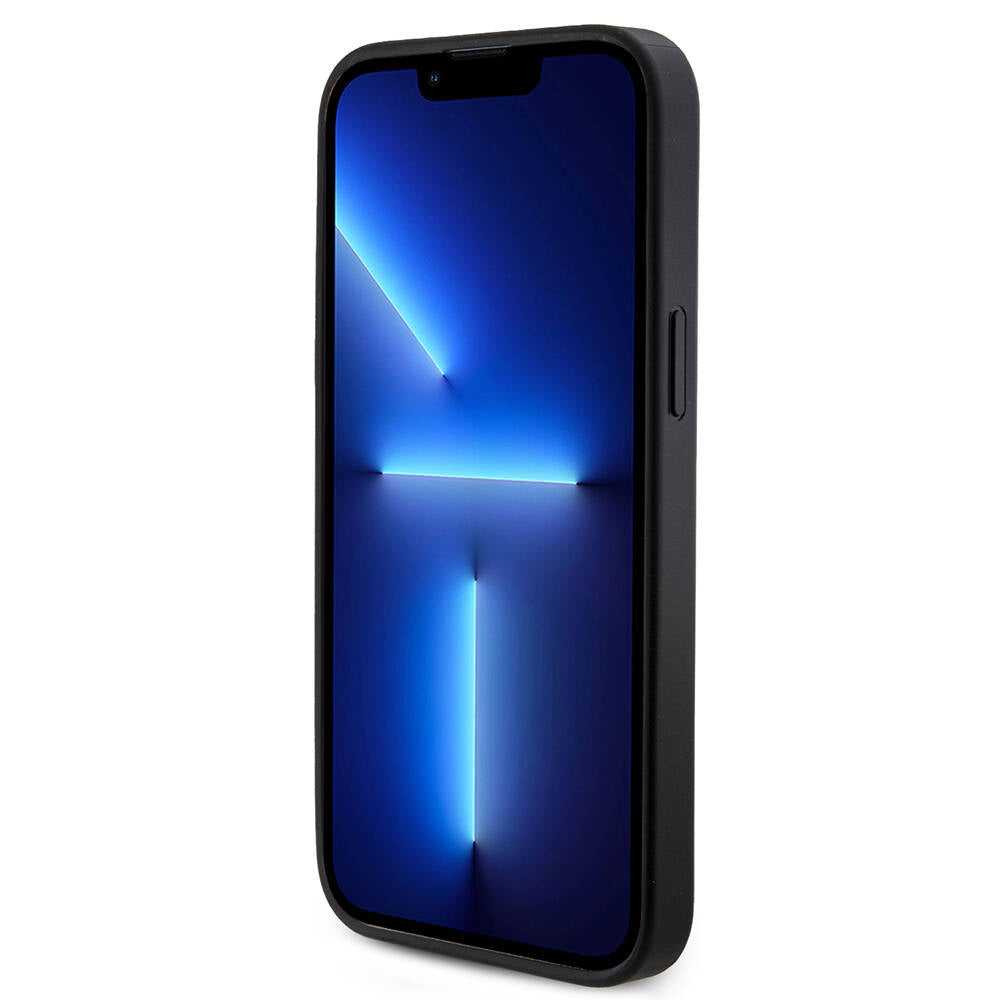 Apple iPhone 14 Pro Max Kılıf Guess Orjinal Lisanslı M-safe Şarj Özellikli PU Halkalı 4G Desenli Yazı Logolu Kapak Kahverengi