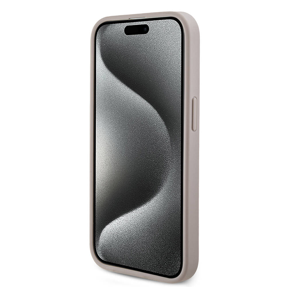 Apple iPhone 14 Pro Max Kılıf Guess Orjinal Lisanslı M-safe Şarj Özellikli PU Halkalı 4G Desenli Yazı Logolu Kapak Siyah