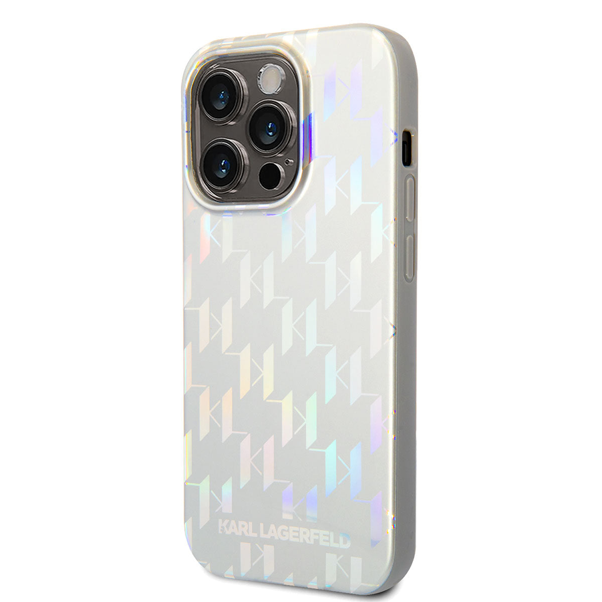 Apple iPhone 14 Pro Max Kılıf Karl Lagerfeld Hologram Dizayn Kapak Gümüş