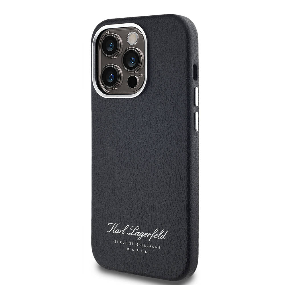 Apple iPhone 14 Pro Max Kılıf Karl Lagerfeld Orjinal Lisanslı KL Yazılı Hotel Kapak Siyah