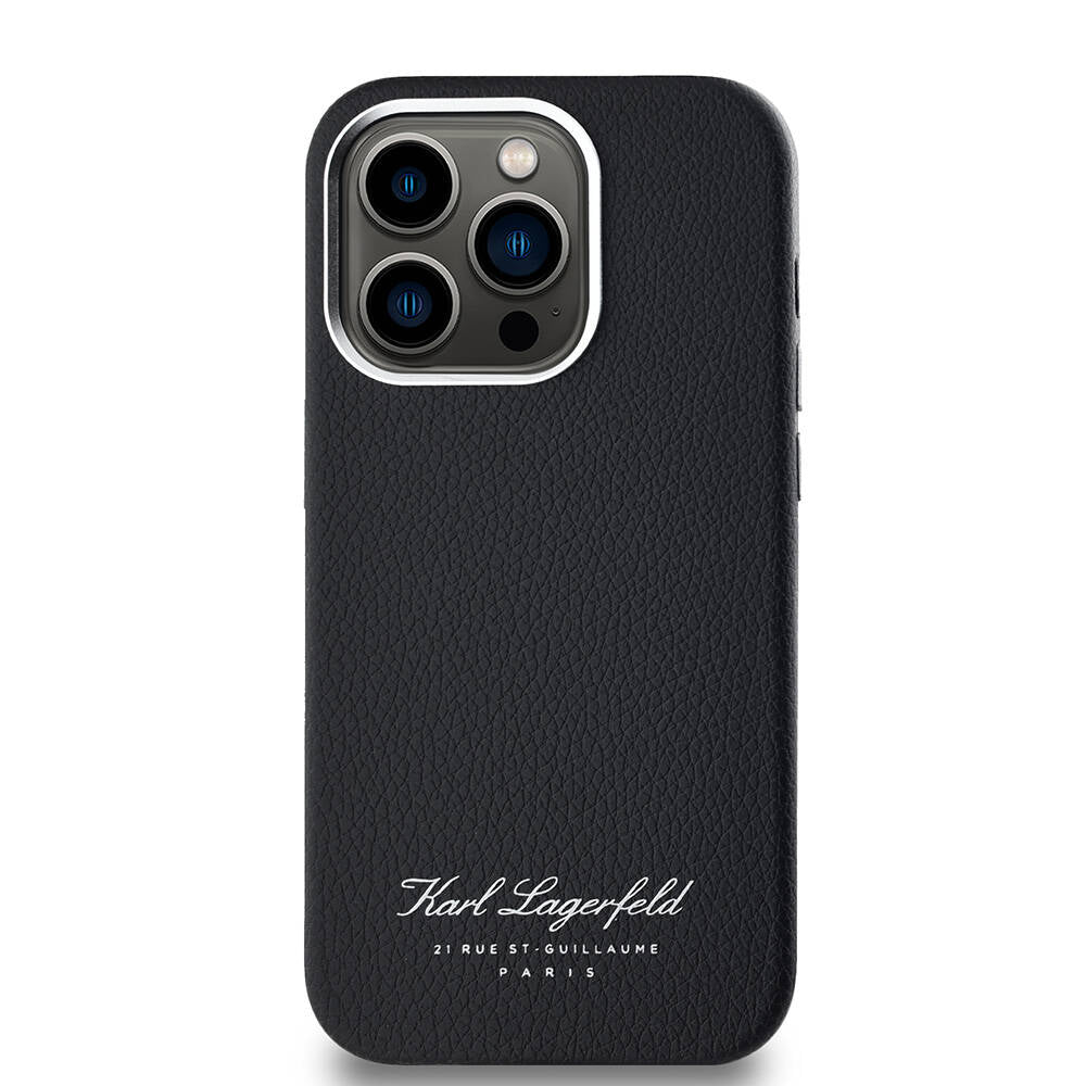 Apple iPhone 14 Pro Max Kılıf Karl Lagerfeld Orjinal Lisanslı KL Yazılı Hotel Kapak Siyah