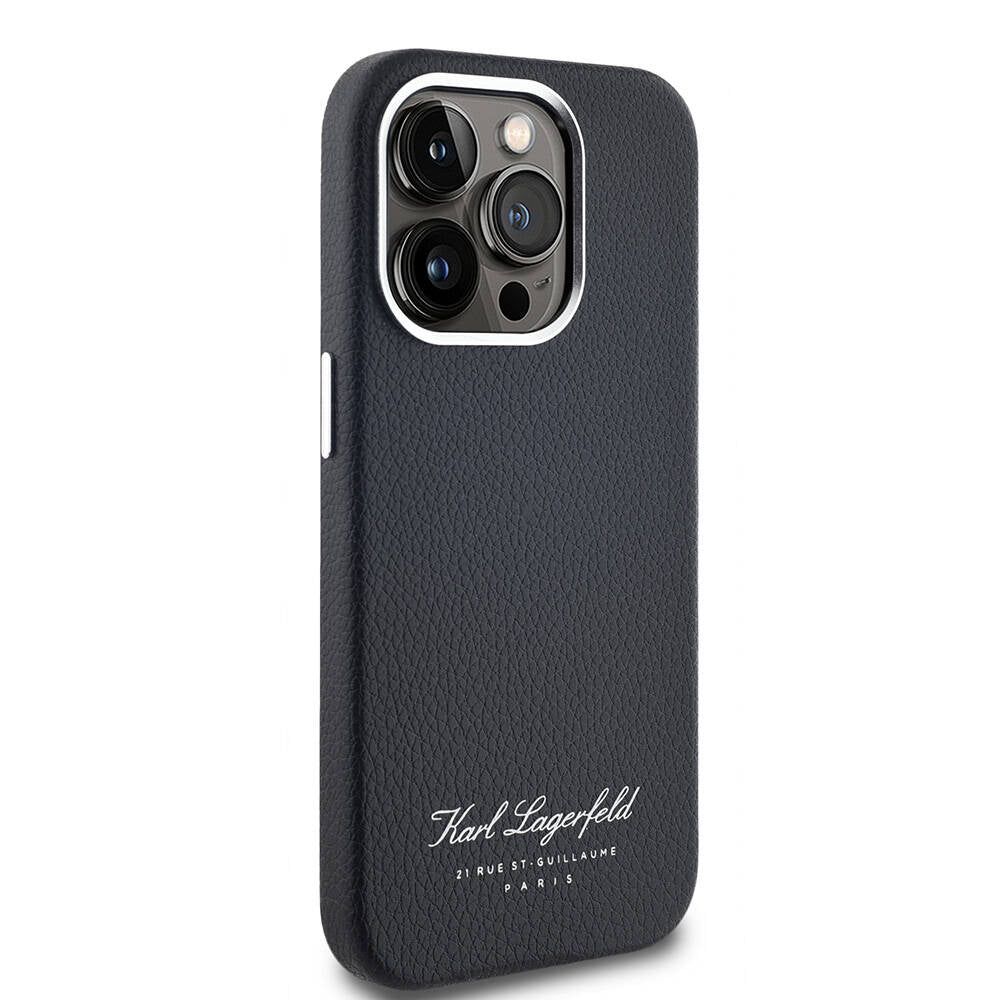 Apple iPhone 14 Pro Max Kılıf Karl Lagerfeld Orjinal Lisanslı KL Yazılı Hotel Kapak Siyah