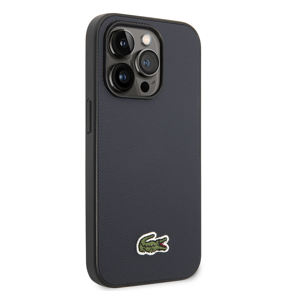 Apple iPhone 14 Pro Max Kılıf Lacoste Orjinal Lisanslı PU Pike Desenli Arka Yüzey İkonik Timsah Dokuma Logolu Kapak Kırmızı