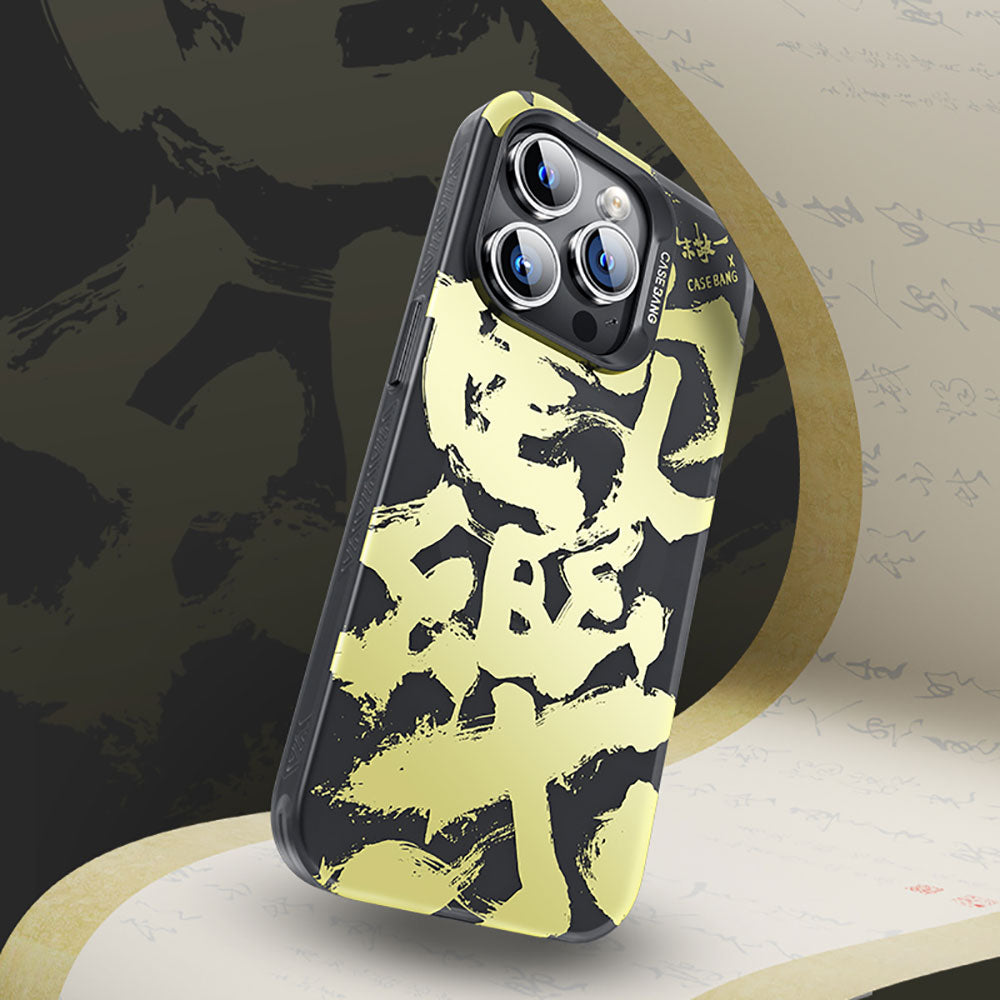 Apple iPhone 14 Pro Max Kılıf M-safe Şarj Özellikli Benks Casebang Calligraphy Joy Kapak Beyaz