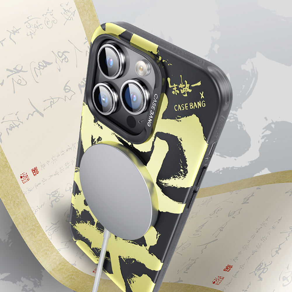 Apple iPhone 14 Pro Max Kılıf M-safe Şarj Özellikli Benks Casebang Calligraphy Joy Kapak Beyaz