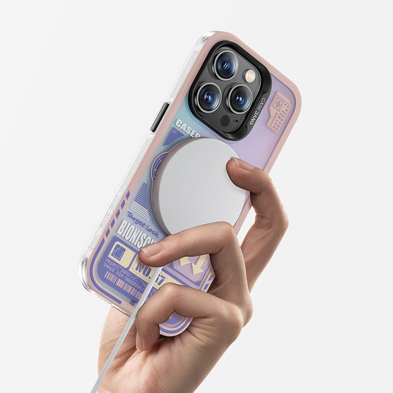 Apple iPhone 14 Pro Max Kılıf M-safe Şarj Özellikli Benks Casebang Rabbit Kapak Mavi