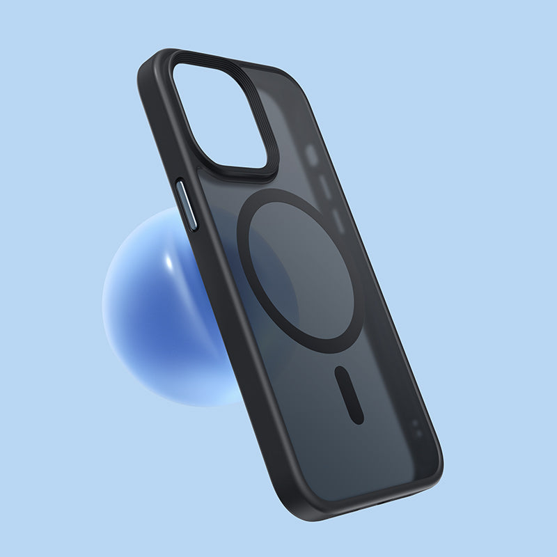 Apple iPhone 14 Pro Max Kılıf M-safe Şarj Özellikli Benks Mist Hybrid Kapak Siyah