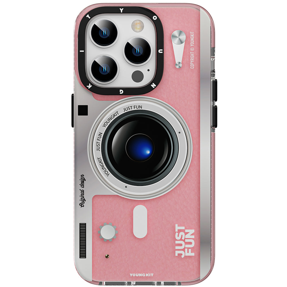 Apple iPhone 14 Pro Max Kılıf M-safe Şarj Özellikli Lens Figürlü YoungKit Art Film Serisi Kapak Beyaz