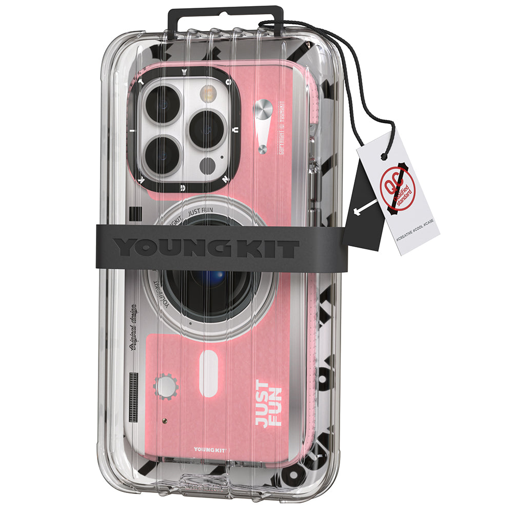 Apple iPhone 14 Pro Max Kılıf M-safe Şarj Özellikli Lens Figürlü YoungKit Art Film Serisi Kapak Beyaz
