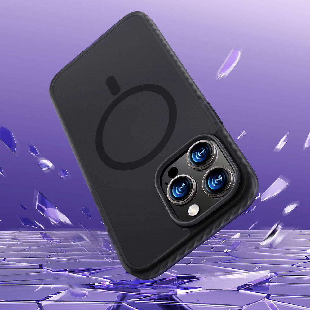 Apple iPhone 14 Pro Max Kılıf M-safe Şarj Özellikli Mat Arka Yüzey Benks Drop Resistance Kapak Beyaz