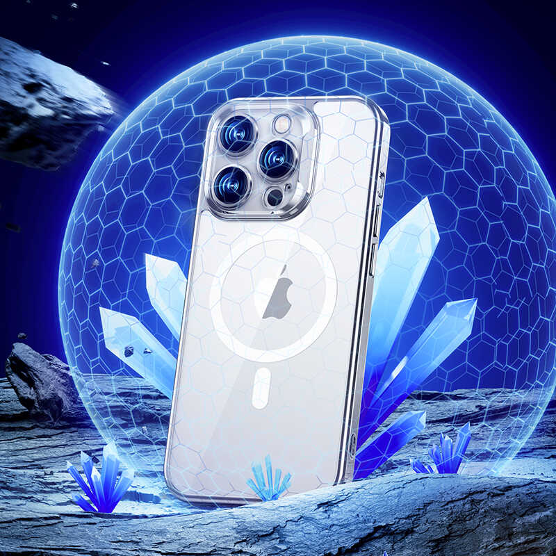 Apple iPhone 14 Pro Max Kılıf M-safe Şarj Özellikli Premium Cam Arka Yüzey Benks Electroplated Kapak Gold