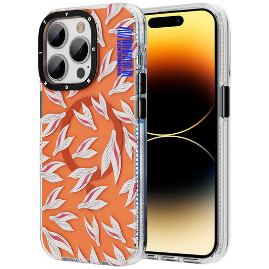 Apple iPhone 14 Pro Max Kılıf M-safe Şarj Özellikli Youngkit Play Rabbit Serisi Kapak Turuncu