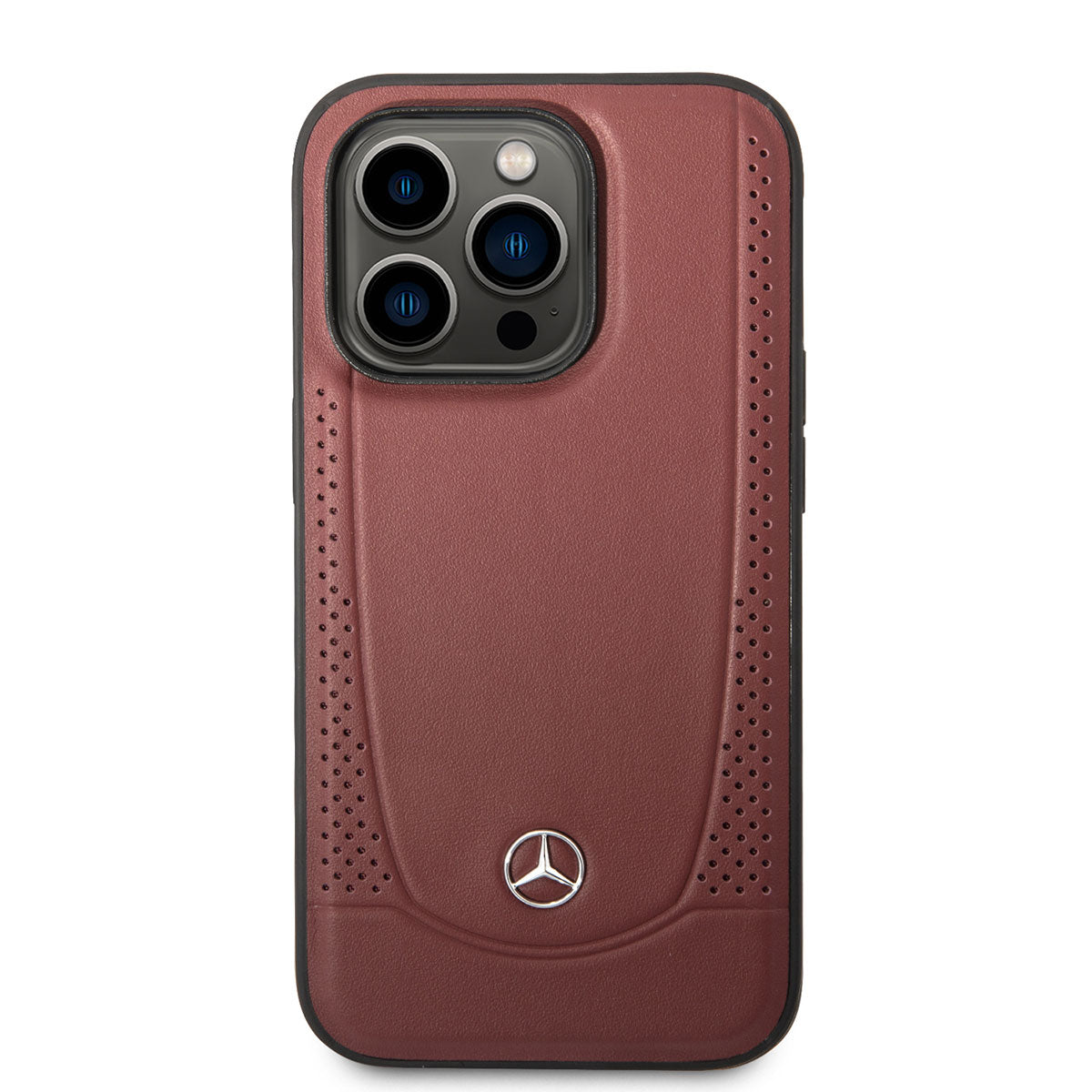 Apple iPhone 14 Pro Max Kılıf Mercedes Benz M-safe Şarj Özellikli Urban Deri Kapak Kırmızı