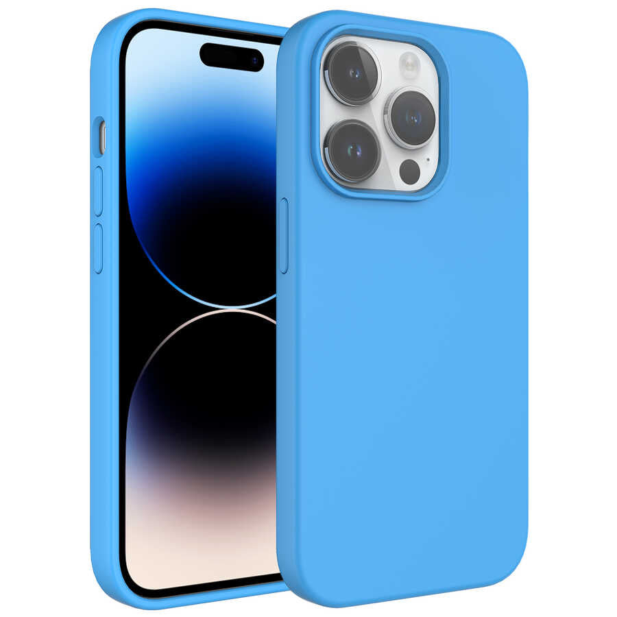Apple iPhone 14 Pro Max Kılıf Sıvı Teknolojili Silinebilir Sert Zore Kivi Kapak