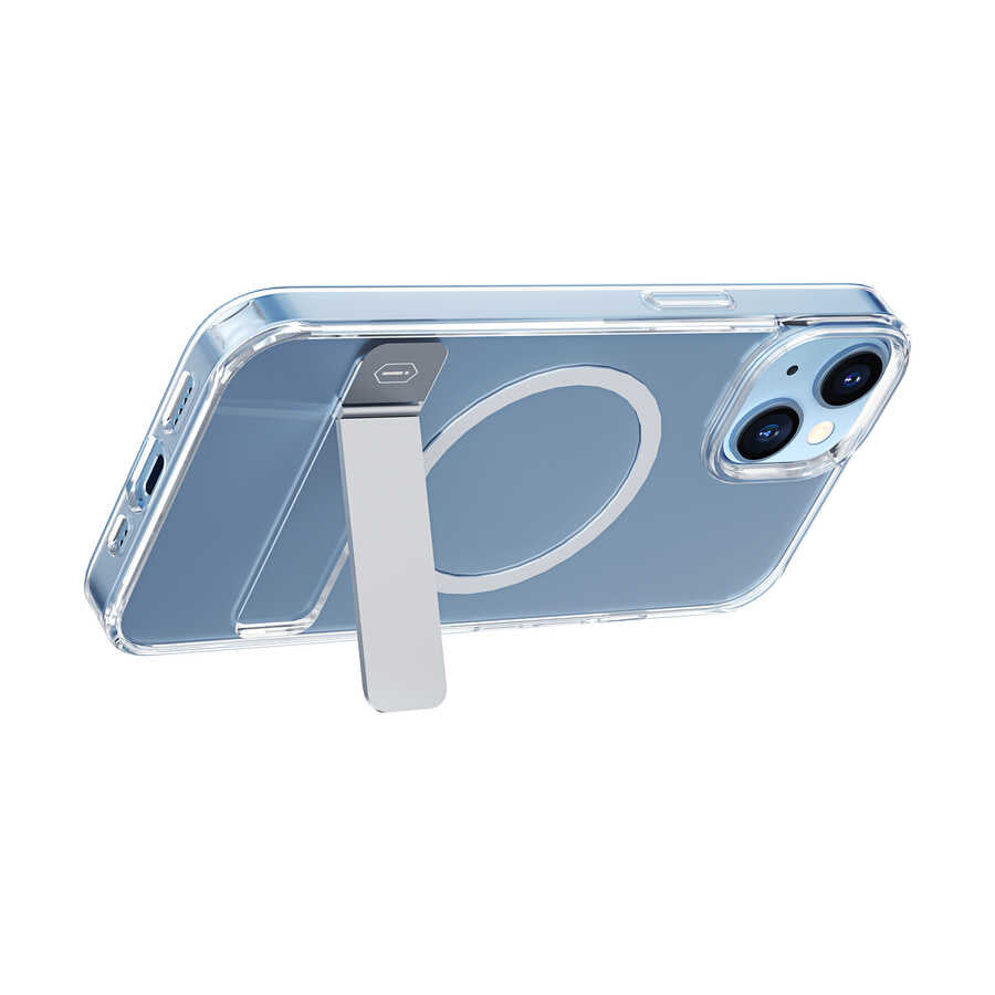 Apple iPhone 14 Pro Max Kılıf Standlı M-safe Wireless Şarj Özellikli Wiwu Aurora Serisi Kapak Renksiz