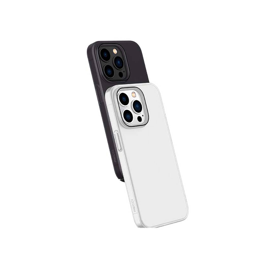 Apple iPhone 14 Pro Max Kılıf Ultra İnce Mat PC Arka Yüzey Recci Elite Serisi Kapak Gri