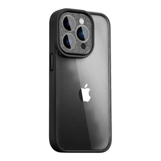 Apple iPhone 14 Pro Max Kılıf Wiwu GCC-105 Lens Korumalı Renkli Kenar Arkası Şeffaf Multicolor Kapak Siyah