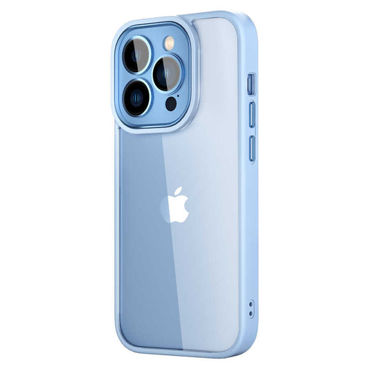 Apple iPhone 14 Pro Max Kılıf Wiwu VCC-104 Lens Korumalı Renkli Kenar Arkası Şeffaf Vivid Clear Kapak Pembe